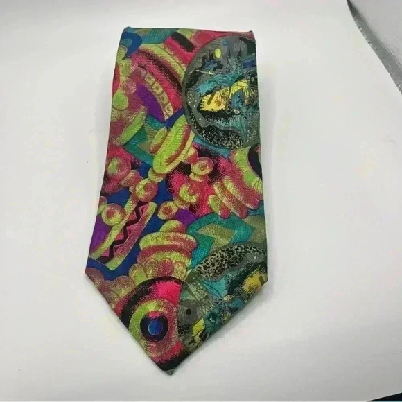 Vintage Brioni Multicolor Silk Tie - Picture 1 of 7